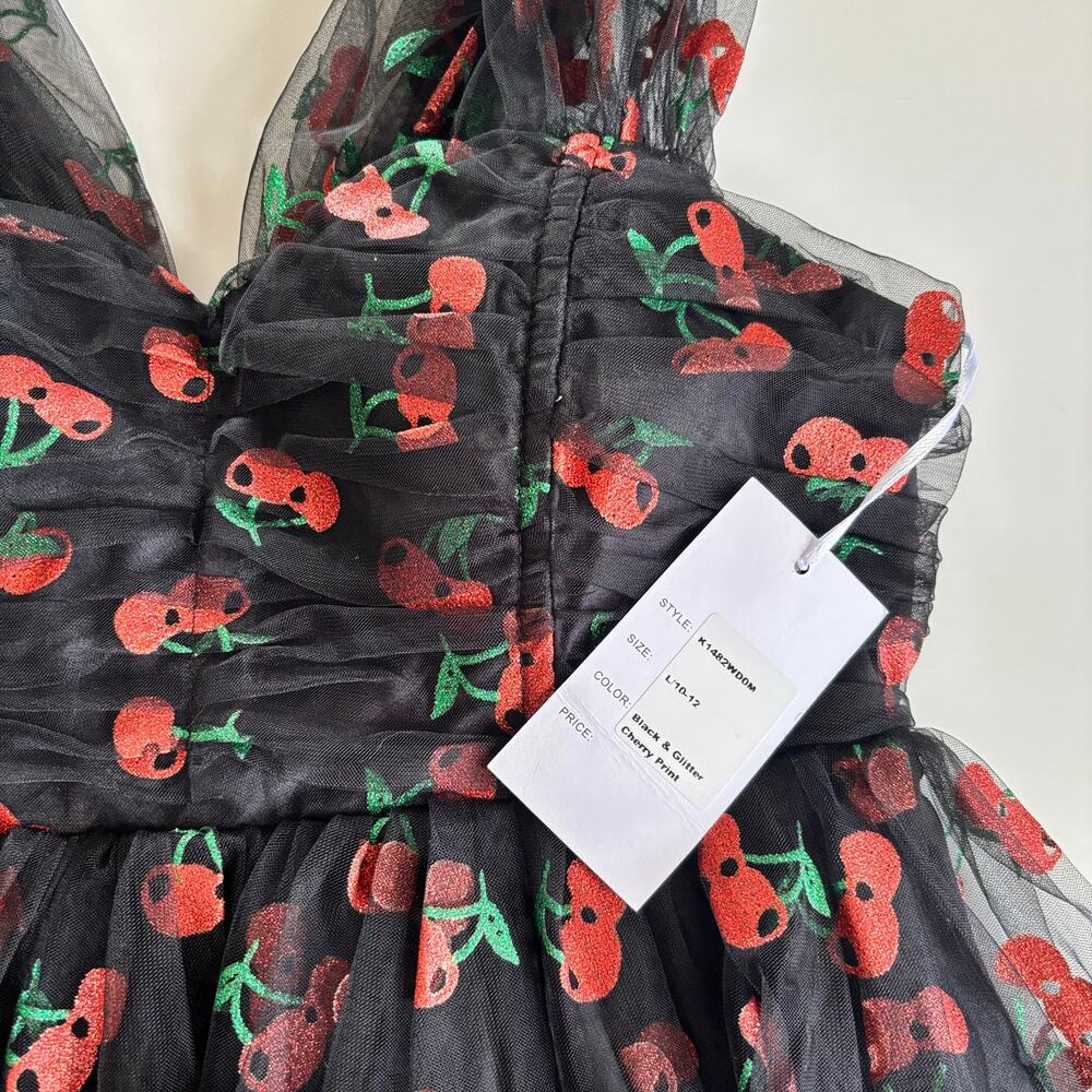 Unique Vintage Heart & Soul Cherry Print Babydoll Dress Women’s Large Rockabilly - Picture 3 of 10